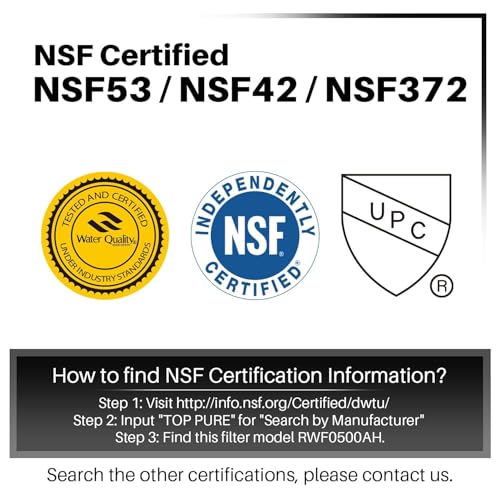 PLUS NSF53&42 Refrigerator Water Filter Replacement for Whirlpool 4396508 4396510 (4 Count)