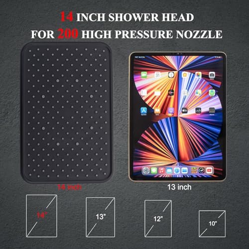 Black Large High Pressure Filtered Shower Head with Handheld