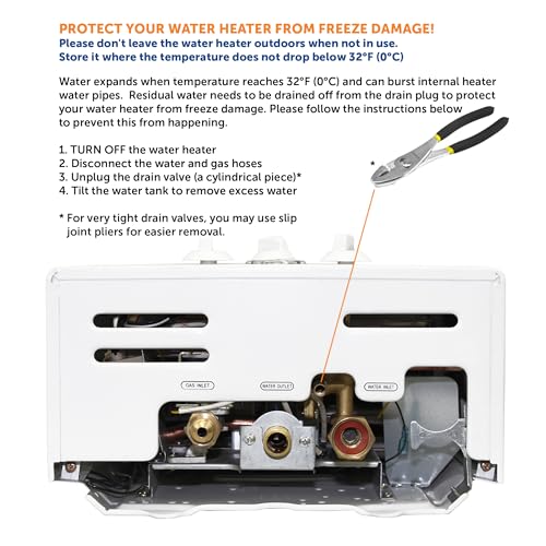 Portable Tankless Water Heater Propane Gas 10L 2.64 GPM at 68