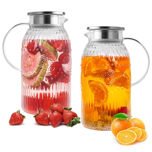 Glass Pitcher with Lid (2 Count)