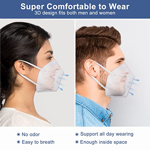 KN95 Face Mask 60 Pack White (60 Count)