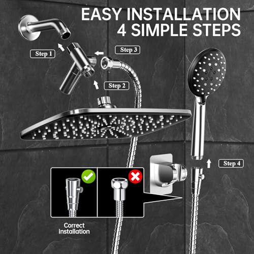 11.8“ Rain Shower Head with Handheld