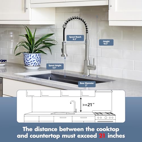 Kitchen Faucet with Pull Down Sprayer Brushed Nickel