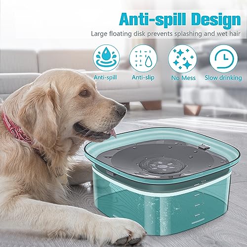 4L Dog Water Bowl No Spill Large Capacity Slow Drinking Water Feeder
