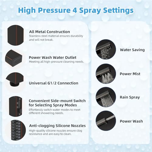 All Metal CUPC Certified 8'' Rain Shower Head