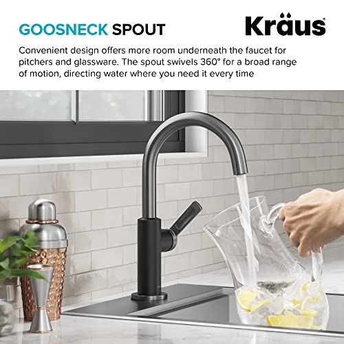 Oletto Single Handle Kitchen Bar Faucet in Matte Black