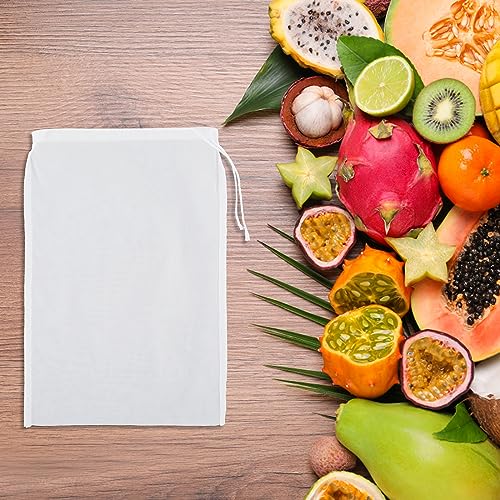 4 Pack Nylon Nut Milk Bag 8 × 12 Inches Fine Mesh Cheese Cloth Multiple Usage Reusable Food Strainer Professional Cold Brew Filter for Straining Juice Coffee Yogurt Tea (4 Count)
