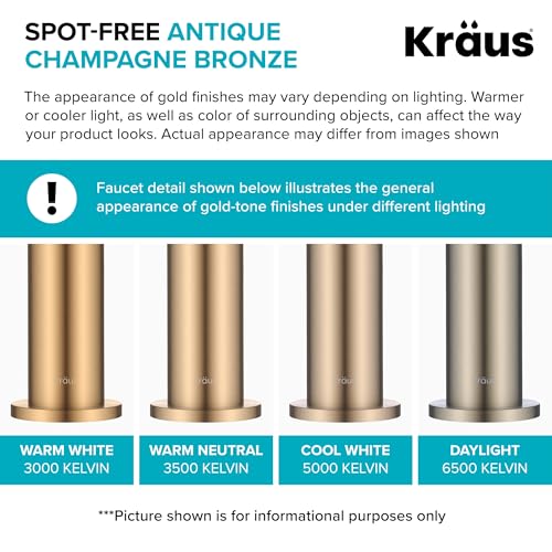 Oletto 2-in-1 Commercial Style Pull-Down Single Handle Water Filter Kitchen Faucet for Reverse Osmosis or Water Filtration System in Spot-Free Antique Champagne Bronze, KFF-2631SFACB