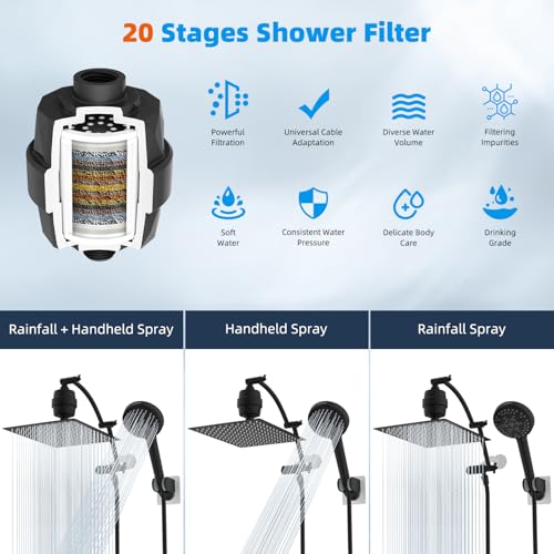 12" Dual Filtered Shower Head Combo
