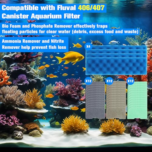Filter Media compatible with Fluval 406 (40 Count)