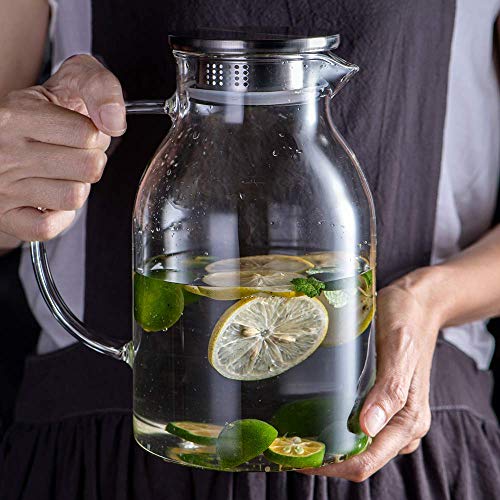 68OZ Glass Pitcher with Lid and Spout