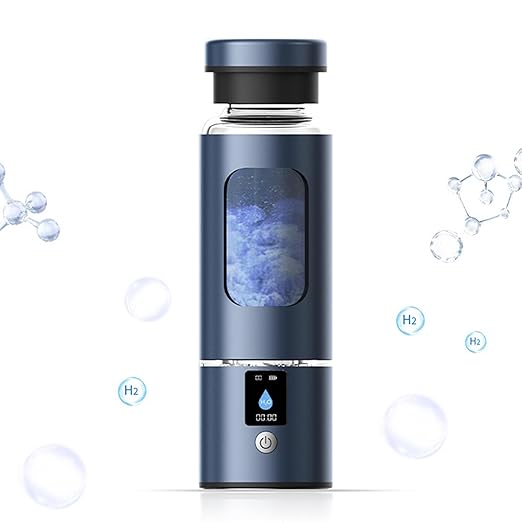 Hydrogen Water Bottle Generator Portable Rechargeable Hydrogen Water Ionizer Hydrogen Rich Water Bottle Glass with 2 Modes LCD Screen Water Generator Improves Water Quality Gift
