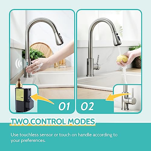 Touchless Kitchen Faucet with Pull Down Sprayer Brushed Nickel