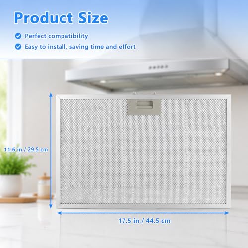 2Pcs WB02X11012 Range Hood Grease Filter 17.5 x 11.6 x 0.35 inches