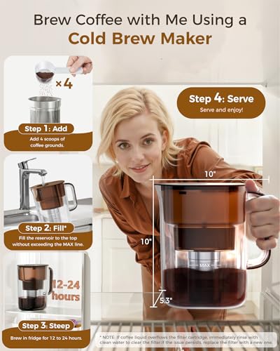 PT 10 Cold Brew Coffee Maker with 1 Magnesium Water Filter