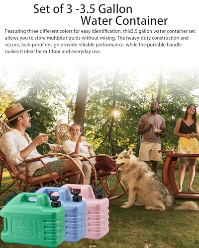 3.5 Gallon Camping Water Jug with Spigot (3 Count)