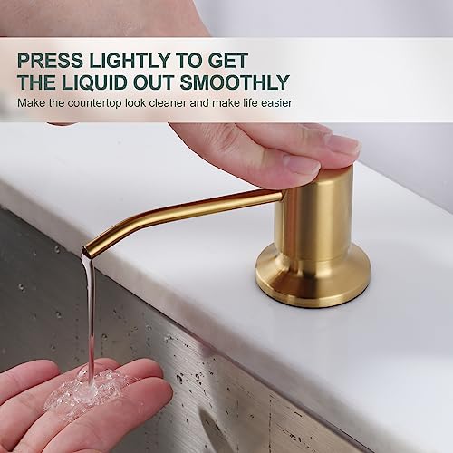 Black and Gold Kitchen Faucet with Soap Dispenser