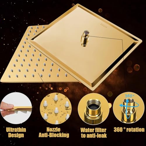 Shower Head 10" High Pressure Rain shower head with Handheld Spray Combo