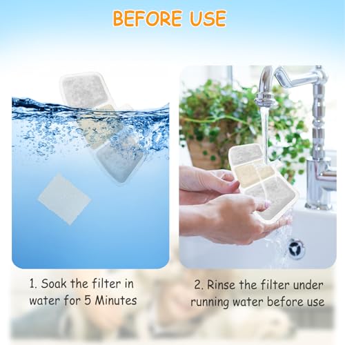18 Pack PW04 3.5L Wireless Pet Fountain Filters for Hard Water (36 Count)