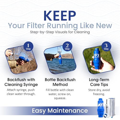 VFX All-in-One Portable Water Filter, Gravity System for Camping & Hiking