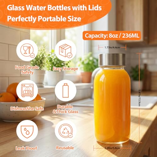 8 oz Glass Bottles with Lids