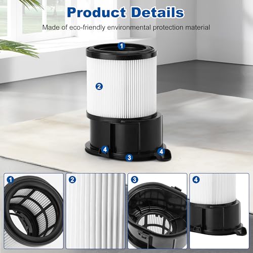 8 Pcs IP1251 IP3251 Filter Replacement Compatible with Shark Cordless PowerDetect Clean and Empty Lightweight Stick Vacuum (8 Count)