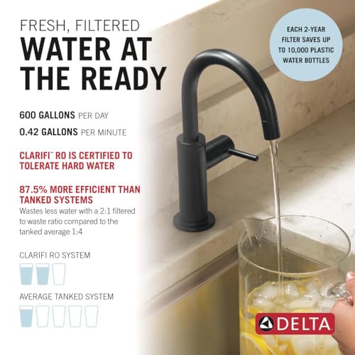 Faucet Clarifi Under Sink Reverse Osmosis Water Filter System with Matte Black Contemporary Beverage Dispenser Faucet