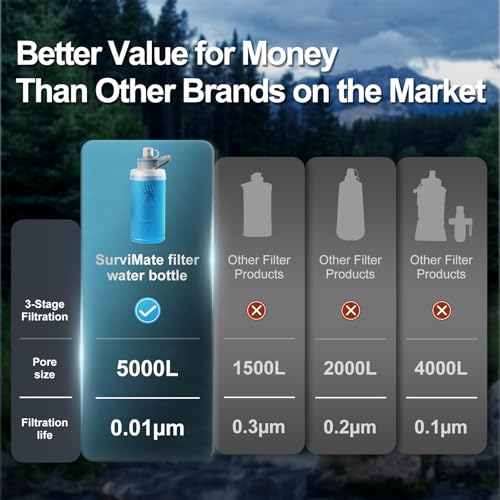 700ml Collapsible Water Filter Bottle
