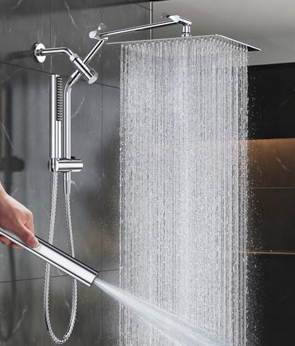 All Metal 12" Luxurious Shower Head with Handheld