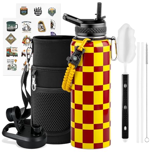 40 oz Insulated Water Bottle with Straw