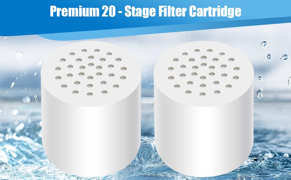 2 Pack 20 Stage Shower Filter Replacement Cartridge (2 Count)