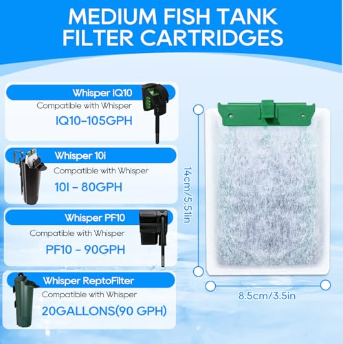 8 Pcs Filter Cartridges Compatible with Tetra Whisper Bio (8 Count)