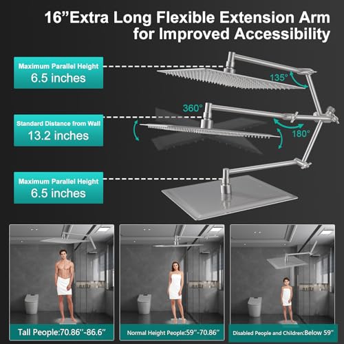 All Metal 10 Inch Rain Shower Head with Handheld Spray Combo