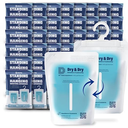 50 Packs Hybrid Moisture Absorbers & Musty Odor Eliminator Dehumidifier to Control Excess Moisture for Basements