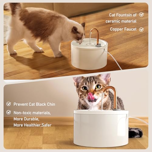 Ceramic Cat Water Fountain (71 Fl Oz)
