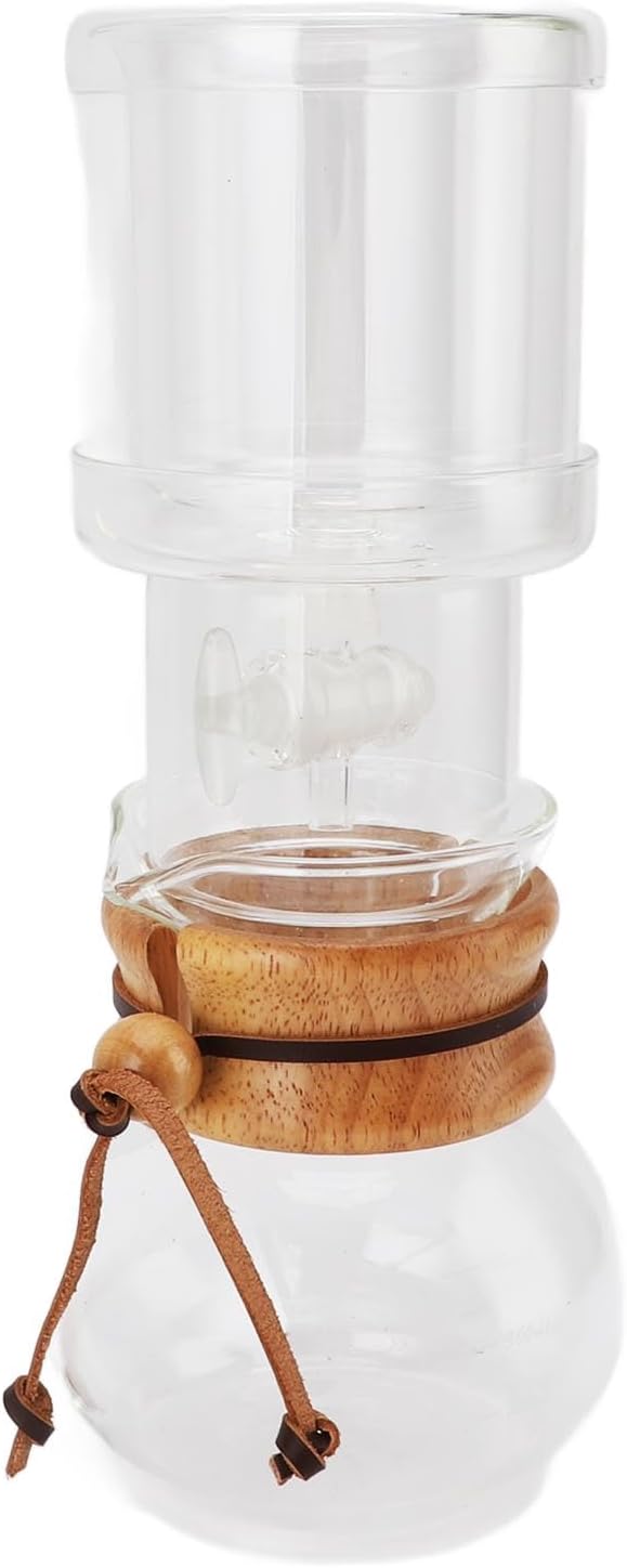 Ice Drip Coffee Maker, Clear Glass Cold Brew Set, Adjustable Water Flowing Maker with Portable Design, Ideal for Household & Tea Room, 400ml