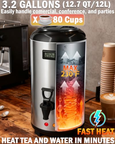 Electric Insulated Beverage Dispenser With Heating