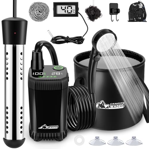 2026 Upgraded Portable Shower for Camping with Heater