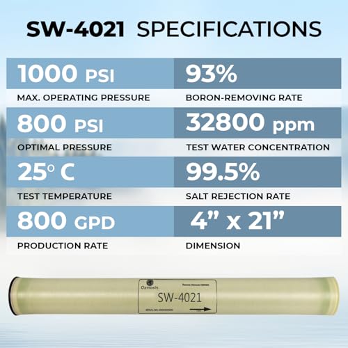 SW 4021 Seawater Desalination Reverse Osmosis Membrane 4" x 21"