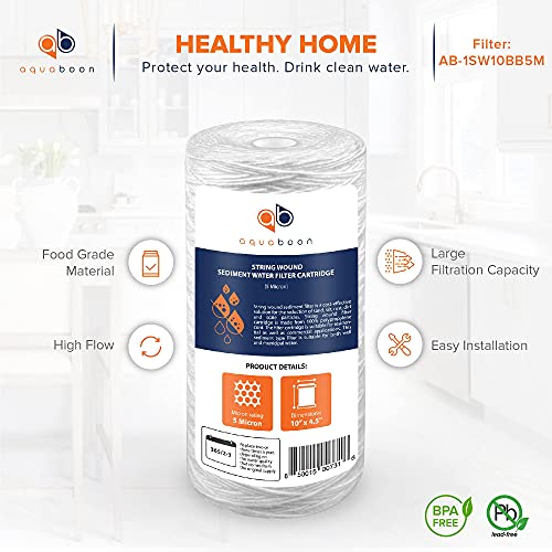 5 Micron Water Filter 10 x 4.5 inch (4 Count)