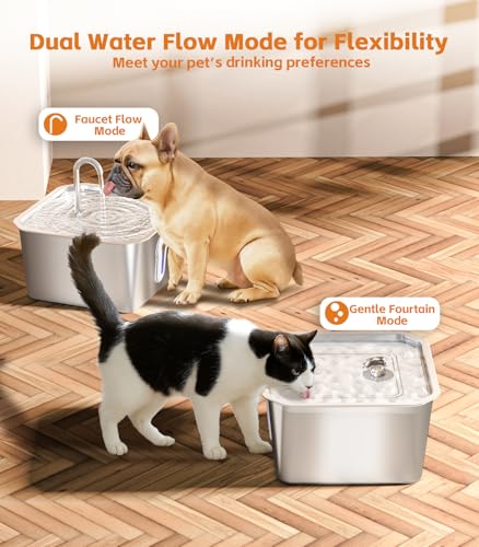 4L Large Cat Water Fountain for Multiple Cats with 8 Filters Pet Water Fountain for Cats Quiet Indoor Pets Dog Small Animal Automatic Dog Water Dispenser for Drinking Watering Supplies (135 Fl Oz)