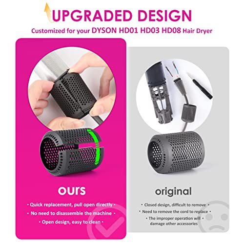 Hair Dryer Filter Cover Compatible with Dyson Hair Dryer Attachment