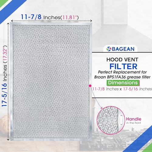 Stove Hood Vent Filter 11.81"x17.32" BPS1FA36 Compatible with Broan Range Hood Filter Replacement (2 Count)