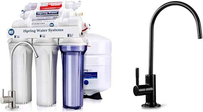 iSpring RCC7AK, NSF Certified 75 GPD, 6-Stage Reverse Osmosis System, Superb Taste Drinking Water Filter & GA1-ORB Lead-Free Reverse Osmosis, Kitchen Bar Sink RO Drinking Water Faucet