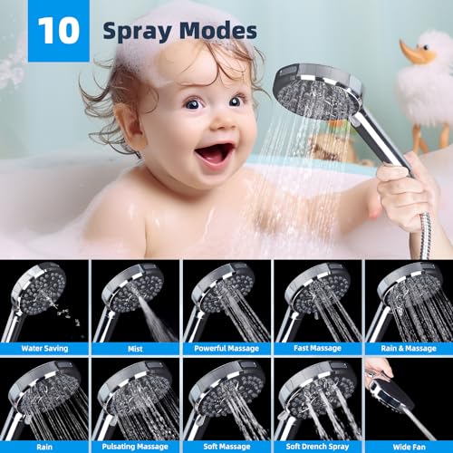 All Metal Dual Filtered Rainfall High Pressure 10'' Shower Head
