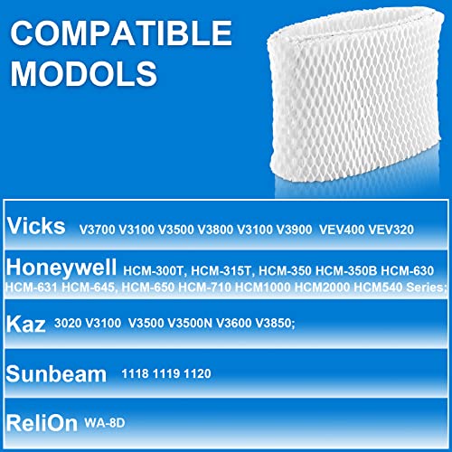 WF2 Humidifier Filter Fit for Vicks V3500 V3100 V3900 V3700 VEV320 (6 Count)