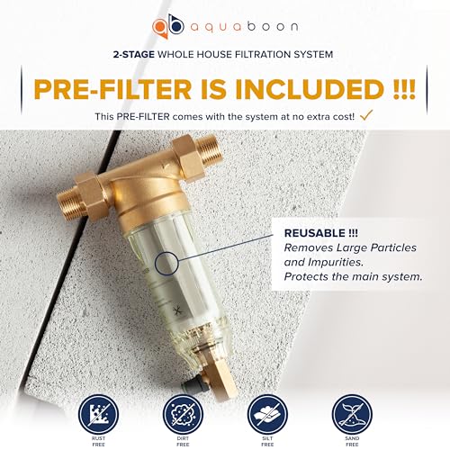 2 Stage Water Filter System 20x4.5 inch Comes with Sediment & Carbon Filters