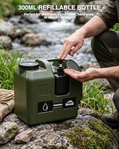 Portable Camping Shower with Water Jug 4Gal Powerful Spray