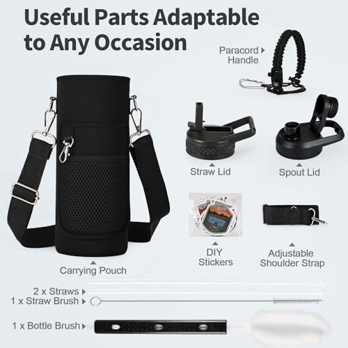40 oz Insulated Water Bottle with Straw