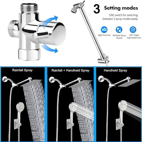 Shower Head 10" High Pressure Rain shower head with Handheld Spray Combo